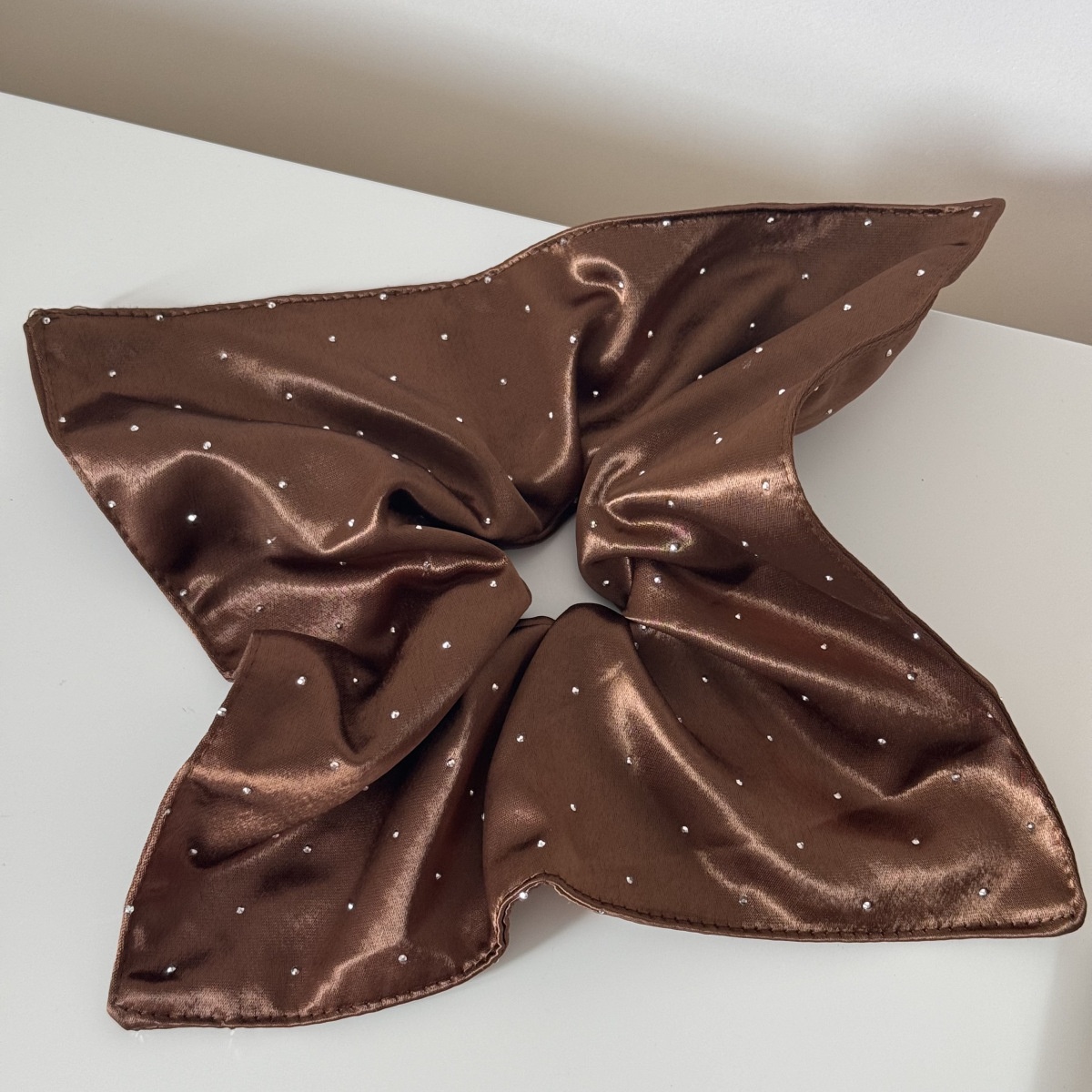 Women's Oversized Satin Scarf Scrunchie Retro Diamond Print