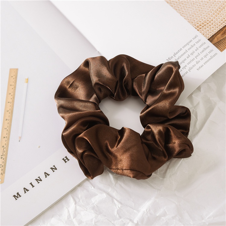 Women's Fashion Handmade Satin Scrunchie Hair Tie for Daily Wear Solid Color