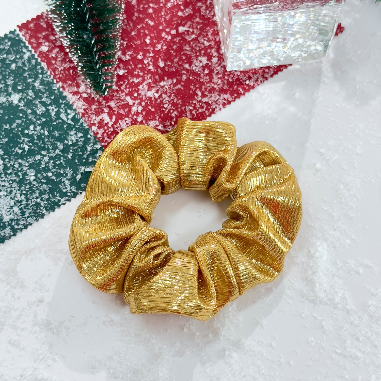 Women's Shiny Thread High Elasticity Christmas Hair Scrunchie Pure Color