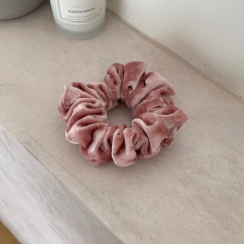 Women's Retro Velvet Hair Tie Scrunchie For Autumn Winter Solid Color