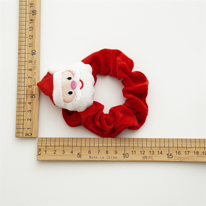 Women Girls Handmade Cloth Hair Tie Cute Cartoon Christmas Holiday Style