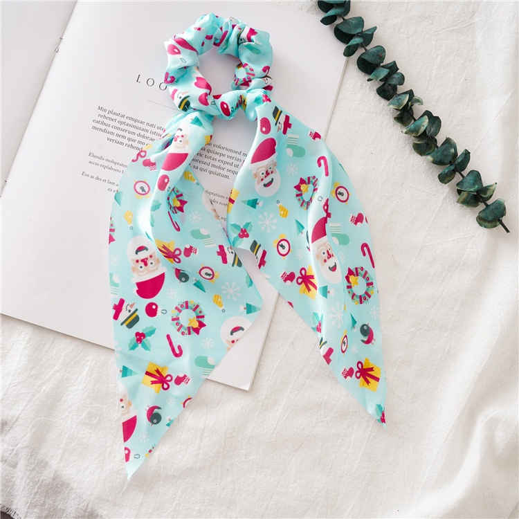 Women's Christmas Hair Tie Festive Snowman Print Cloth Scrunchie
