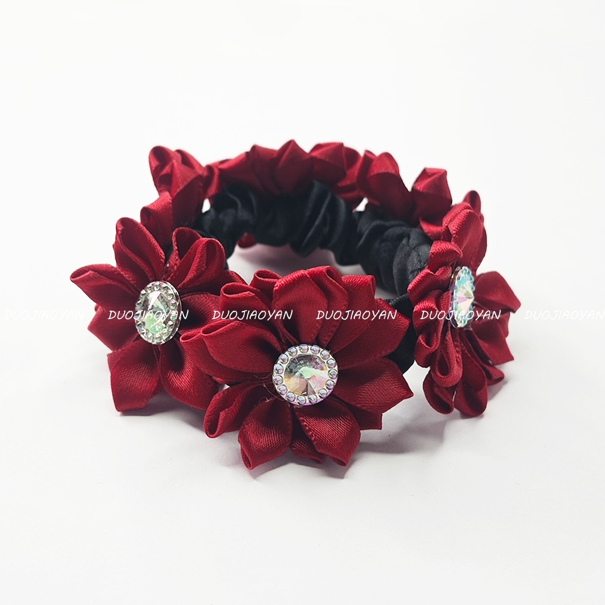 Women's Handmade Fabric Vacation Hair Tie Bun Maker Multi-Color Floral