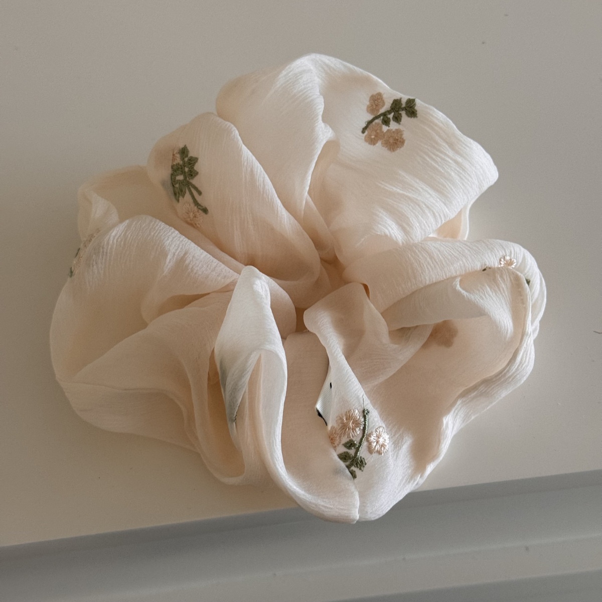 Women's Sweet Everyday Cloth Hair Tie Apricot Embroidered Floral