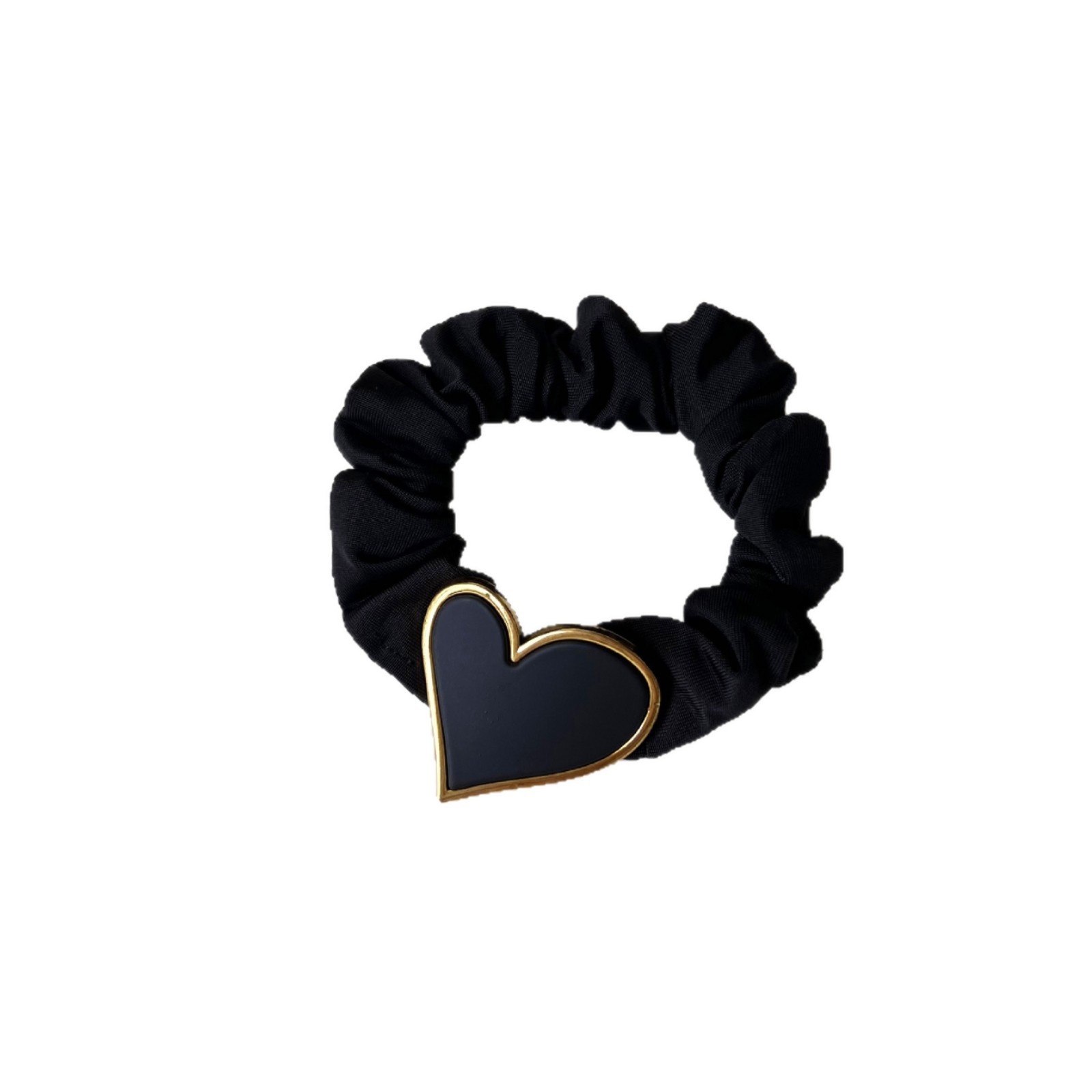 Women's Vintage Matte Cloth Hair Tie Casual Business Heart Shape
