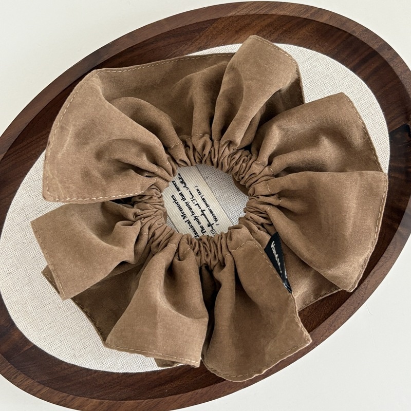 Women's Fabric Flower Bud Low Ponytail Elastic Hair Tie Pure Color