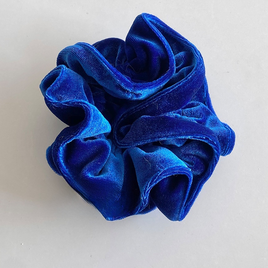 Women's Vintage Velvet Ponytail Scrunchie Solid Red Blue Yellow