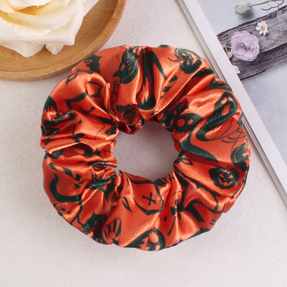 Women's Halloween Party Fabric Hair Scrunchies Colorful Skull Pattern