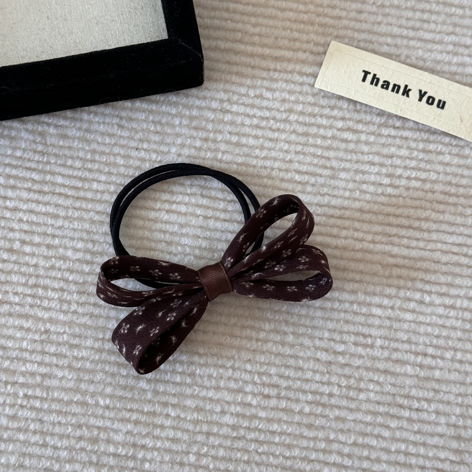 Women's Casual Soft Polyester Bowknot Hair Tie Ditsy Floral Polka Dot