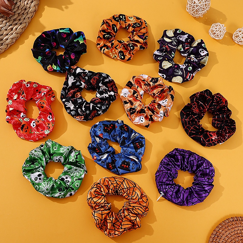 Women's Stylish Elastic Polyester Hair Bands Personalized Halloween Print