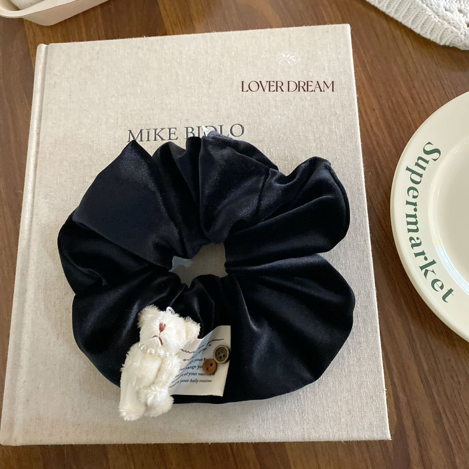 Women's Cute Plush Animal Velvet Large Bow Hair Ties Soft Texture Accessories