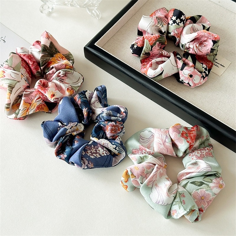 Women's Elegant Daily Banquet Cloth Hair Scrunchie Floral Pattern