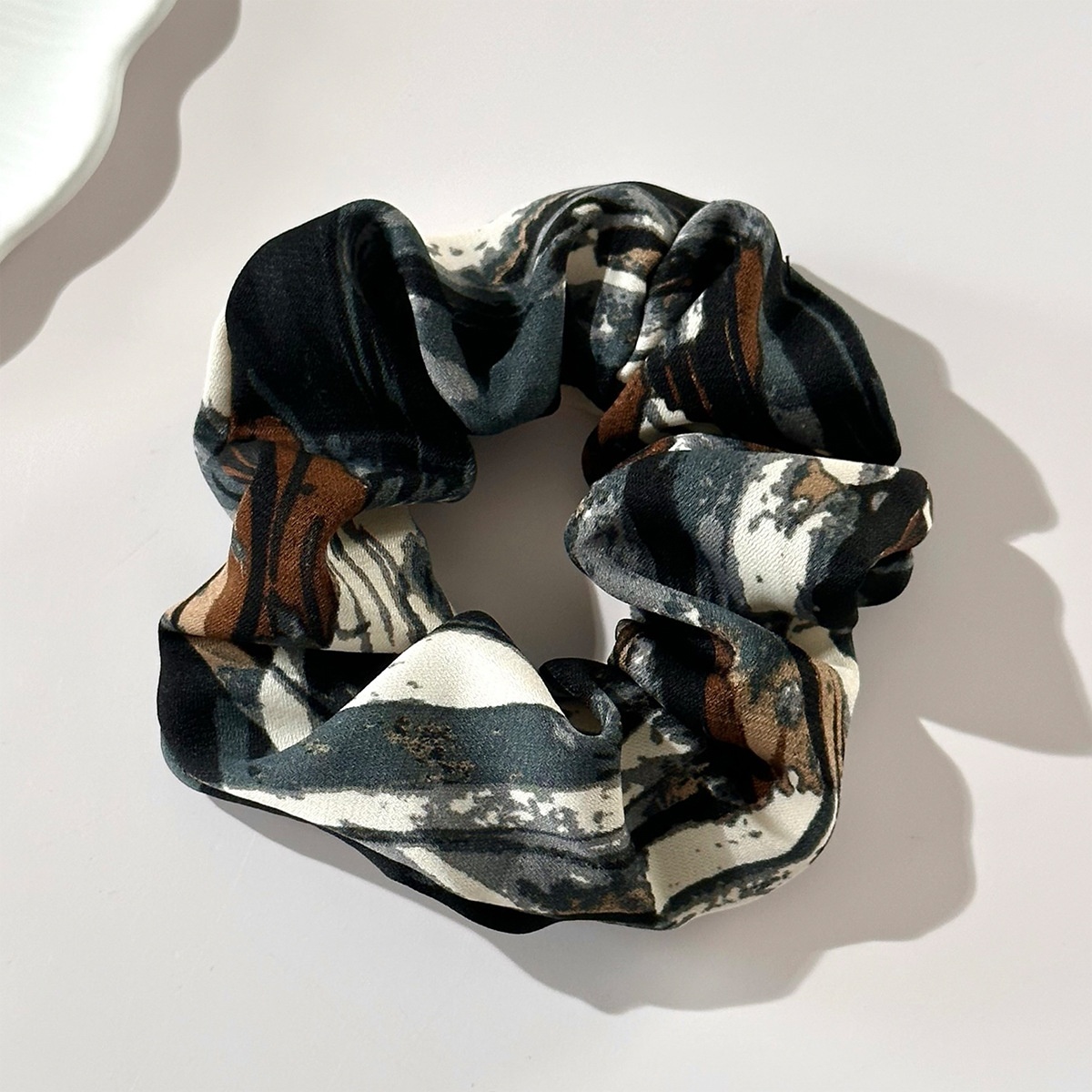 Women's Retro Snakeskin Large Elastic Hairband Fabric Hair Tie Accessory