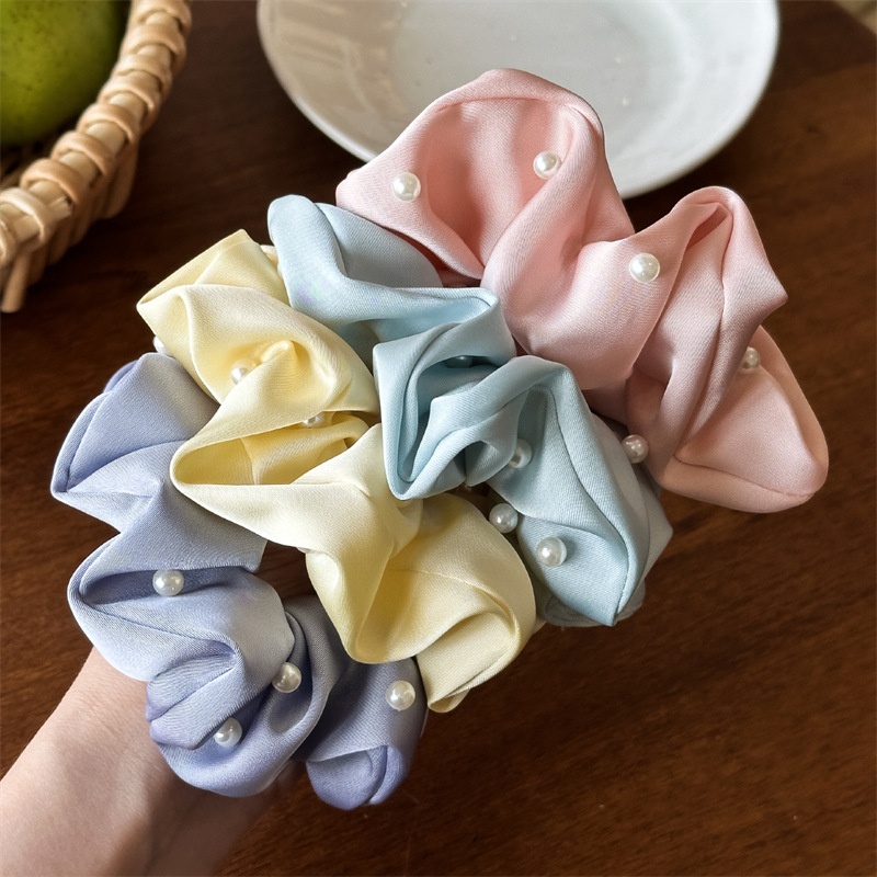 Women's Elegant Pearl Cloth Hair Tie Casual Holiday Solid Color