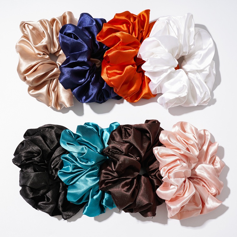 Women's Handmade Cloth Scrunchie Fashion Solid Color Daily Hair Tie