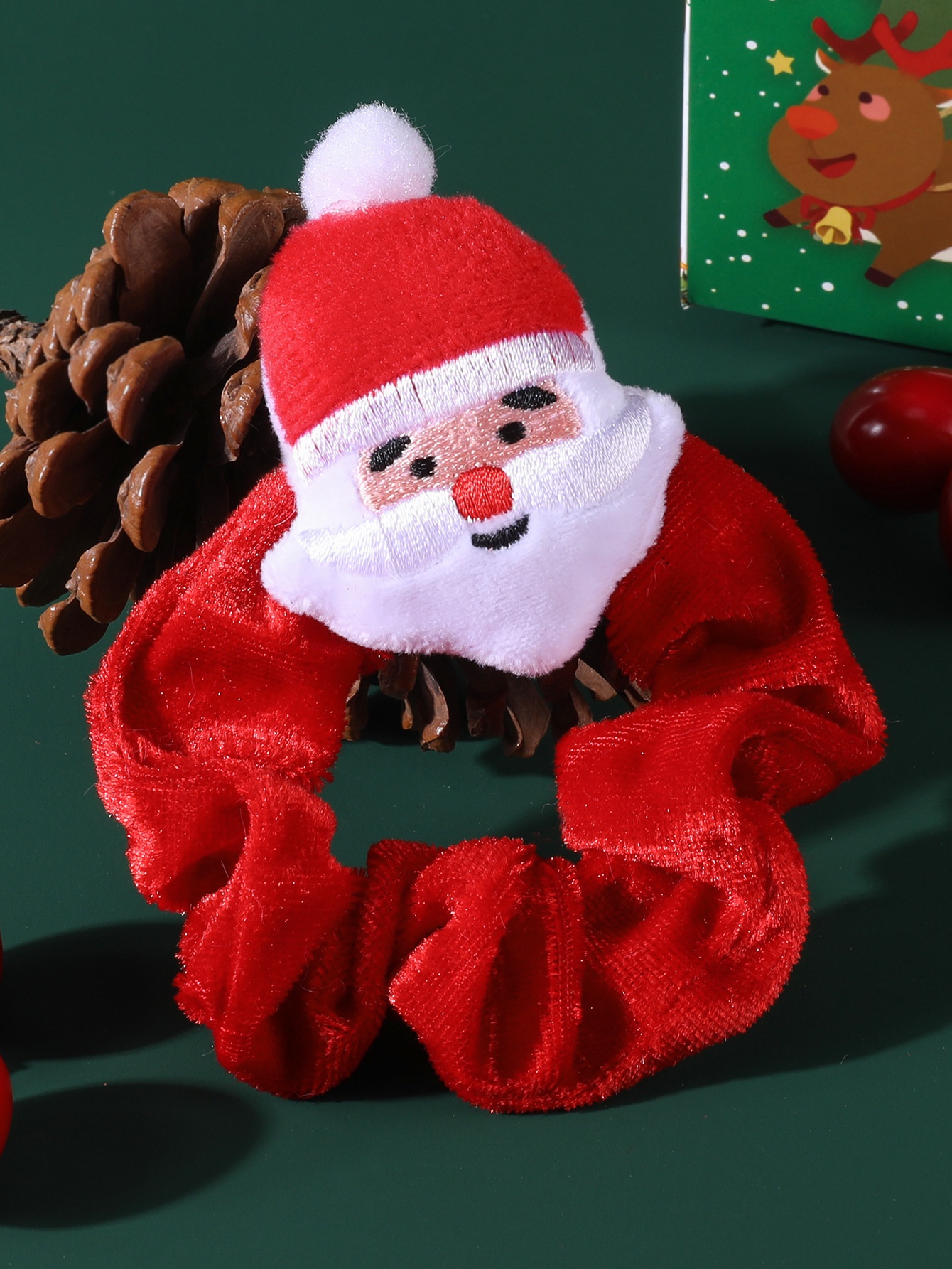 Women's High Elastic Plush Winter Hair Ties Festive Christmas Deer