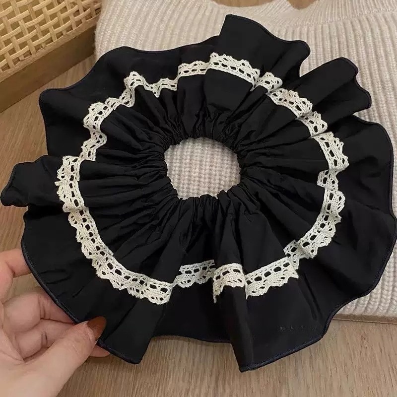 Women's Elegant Large Cloth Scrunchie Banquet Hair Tie Ditsy Floral