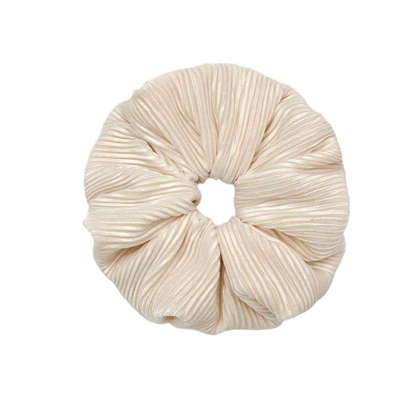 Women's Elastic Velvet Ruched Hairband For Buns Solid White Coffee Pink Black