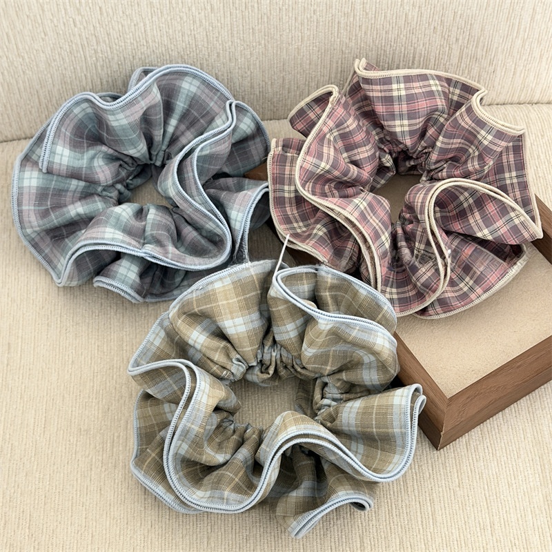 Women's All Season Multifunctional Cloth Hair Tie Preppy Plaid