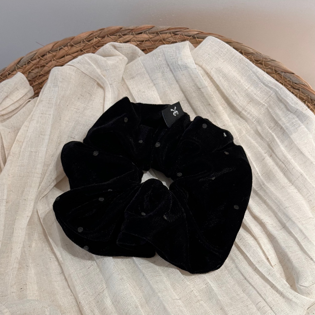 Women's Velvet Polka Dot Sponge Headband Autumn Winter Hair Accessories