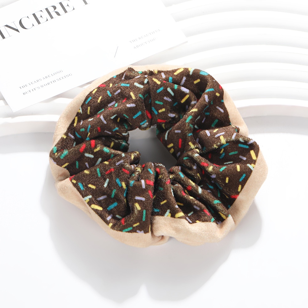 Women's Daily Cloth Hair Scrunchie Cute Donut Pattern
