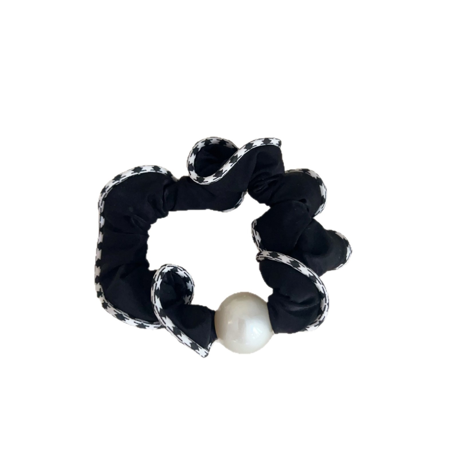 Women's Simple Cloth Hair Tie Everyday Hair Accessory Black Pearl