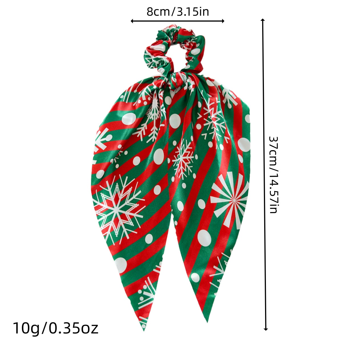 Women's Silk Scarf Bowknot Elastic Hair Tie Festive Christmas Style