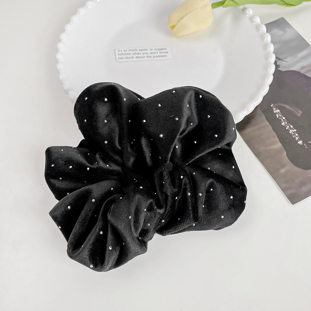 Women's Satin Elastic Hair Ties All Season Office Accessories Circle Pattern