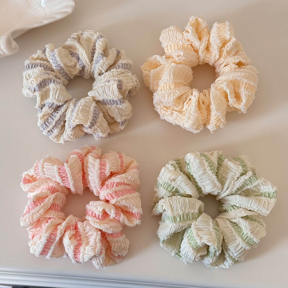 Women's Sweet Daily Soft Plush Polyester Hair Tie Yellow Color Block