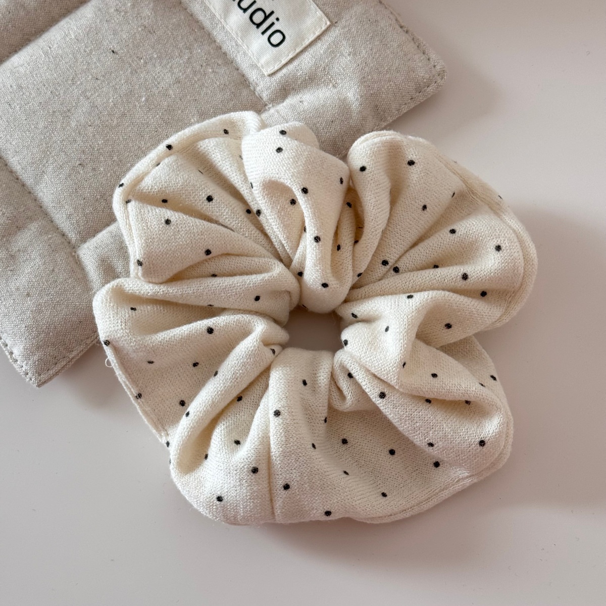 Girls Large High Elasticity Cloth Hair Ties Aesthetic Polka Dot Styling Bands