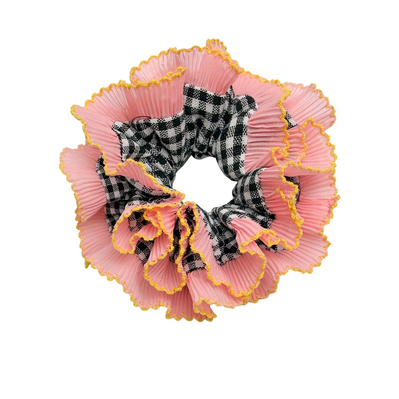 Women's Elegant Cloth Hair Tie for Weekend Banquets Chic Plaid