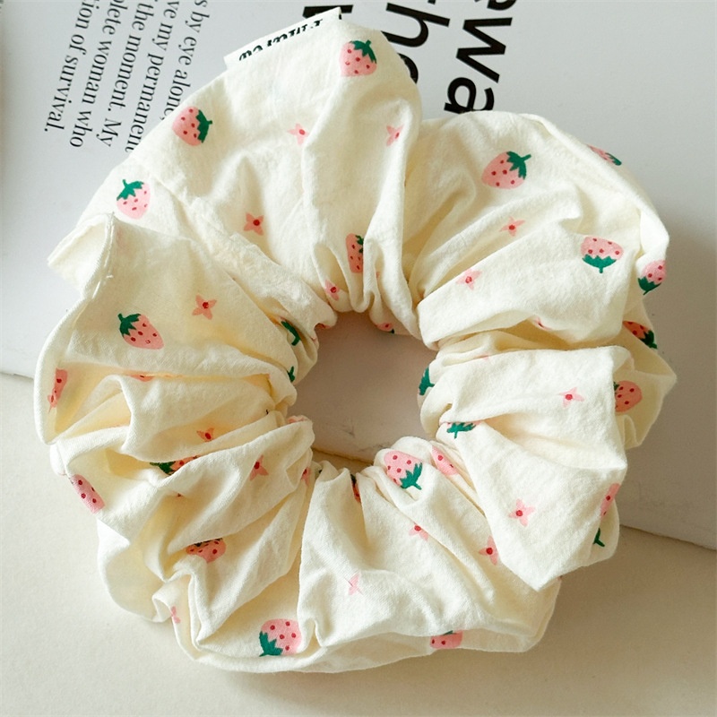 Women's Sweet Casual Cloth Ponytail Hair Scrunchie Strawberry