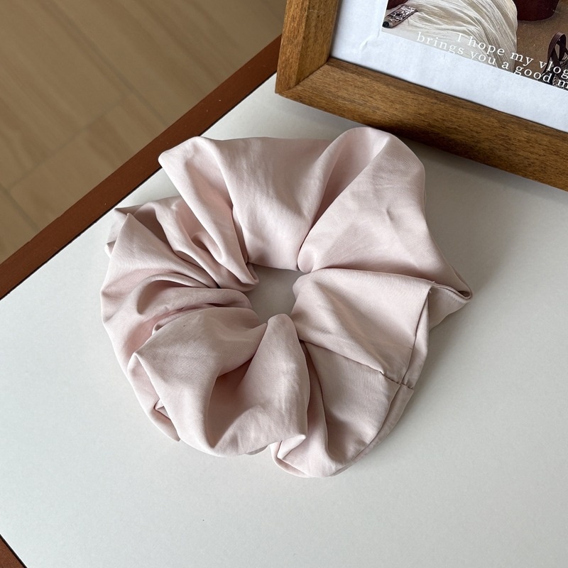 Women Creamy Glossy Cloth Scrunchies Low Ponytail Hair Ties Solid Color