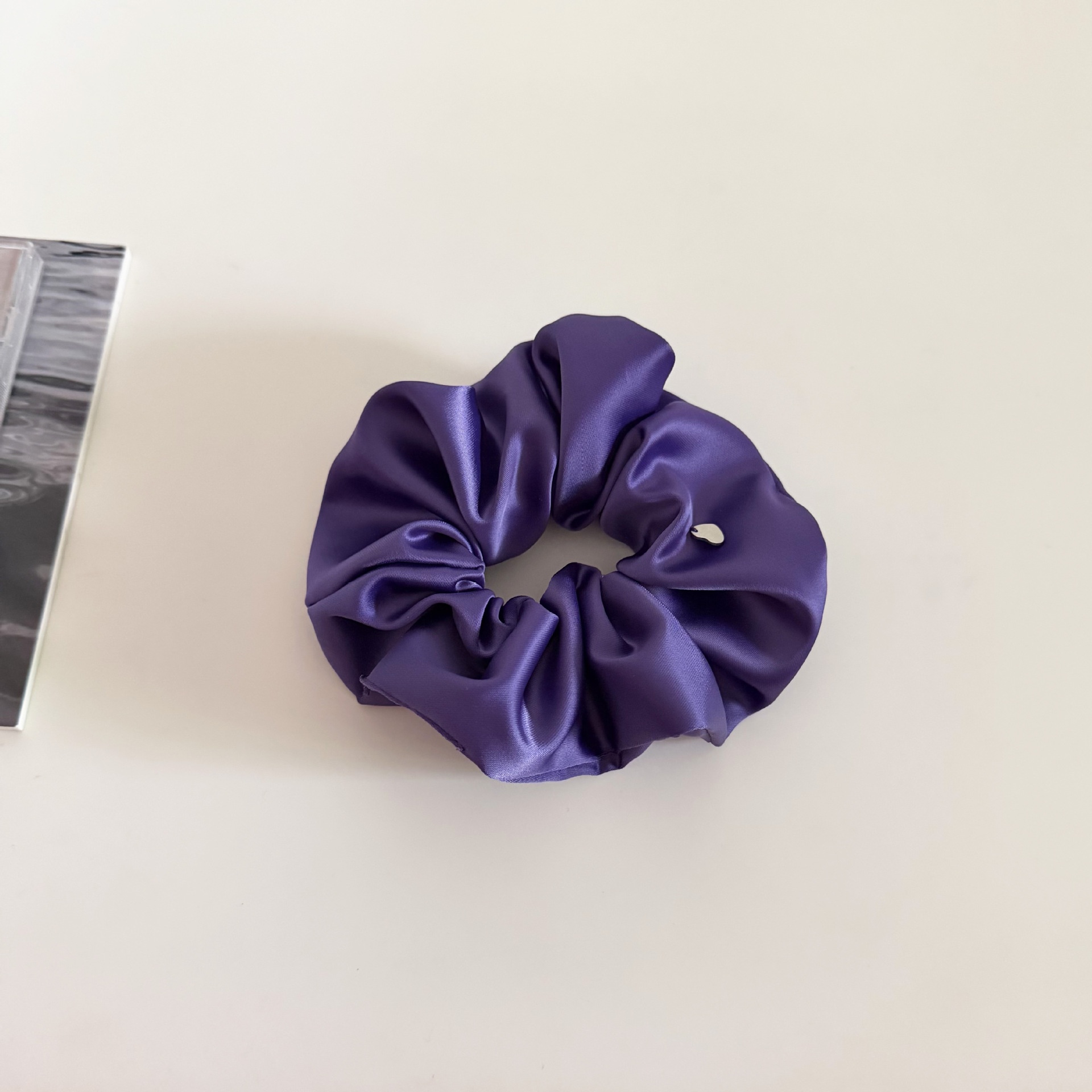 Women's Elegant Purple Heart Satin Hair Band - Simple Everyday Hair Tie