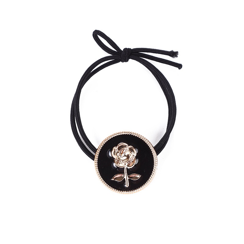 Ladies Casual Cloth Hairband High Elasticity All Seasons Black Rose Headwear