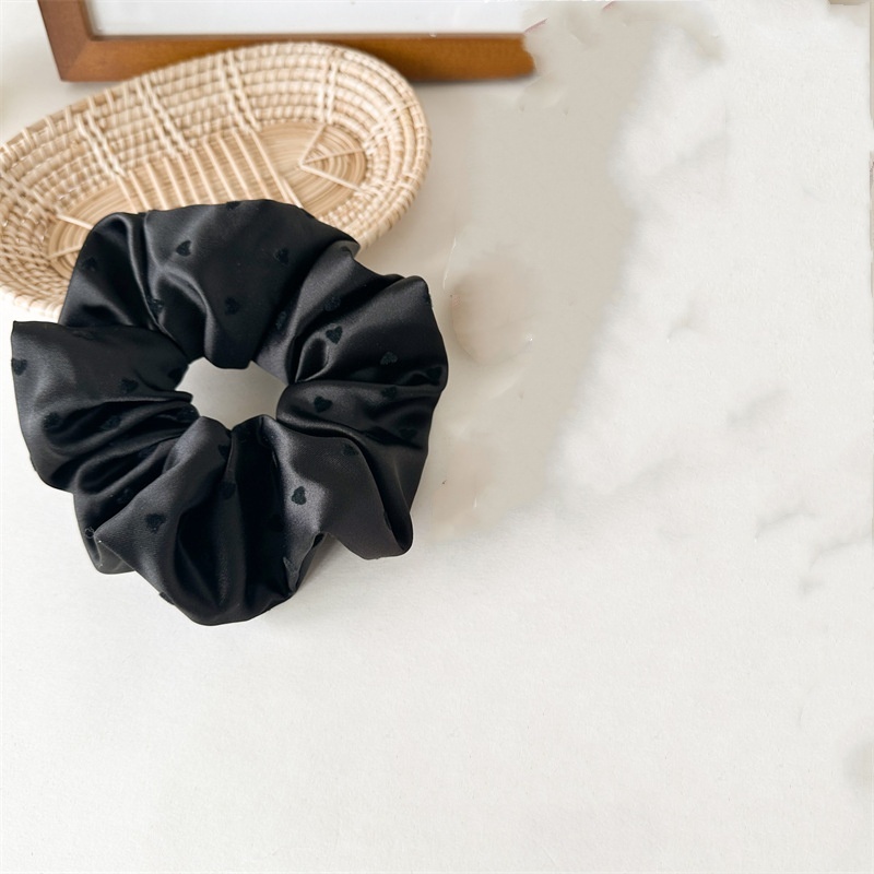 Women's Elegant Holiday Cloth Hair Tie Scrunchie Heart Shape Pattern