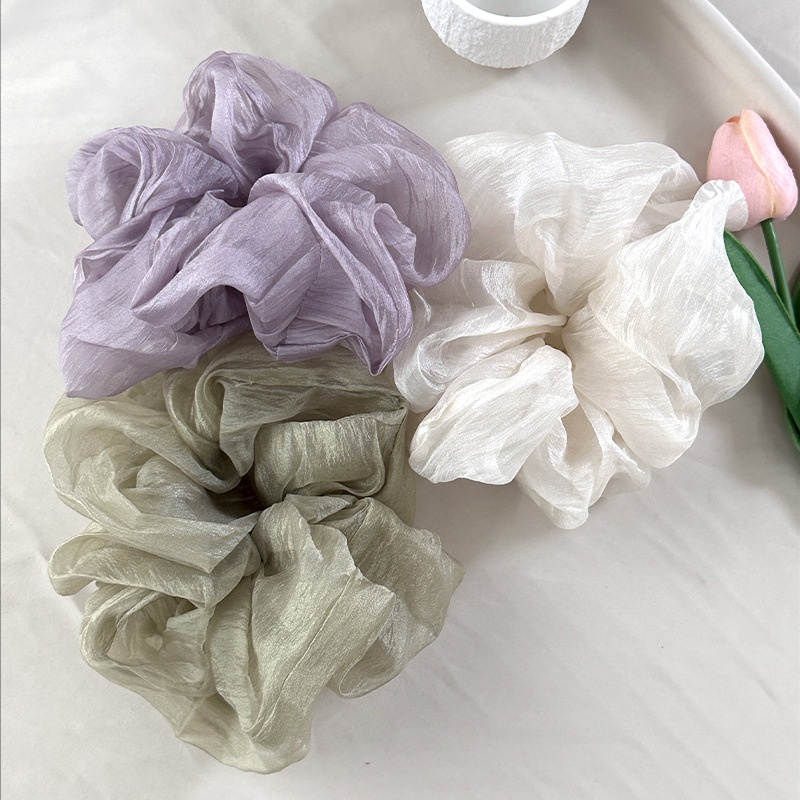 Women's Mesh Pleated Hair Ring Gentle Japanese Cloth Elastic Scrunchie Tie