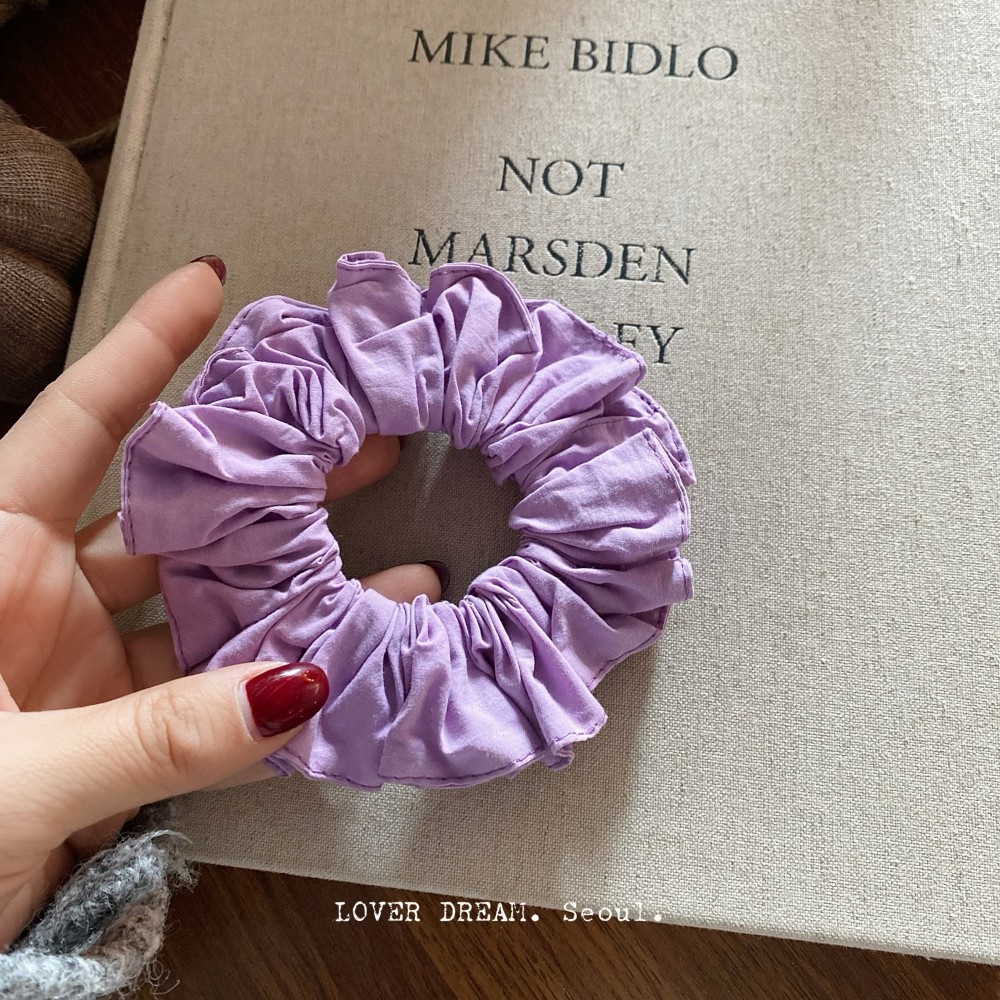 Women's Solid Blue Cloth Hair Tie, Simple Soft Fabric Scrunchie for Summer