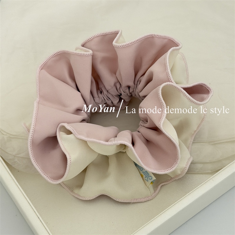 Women's Soft Cloth Spring Hair Tie Accessories Color Block Style