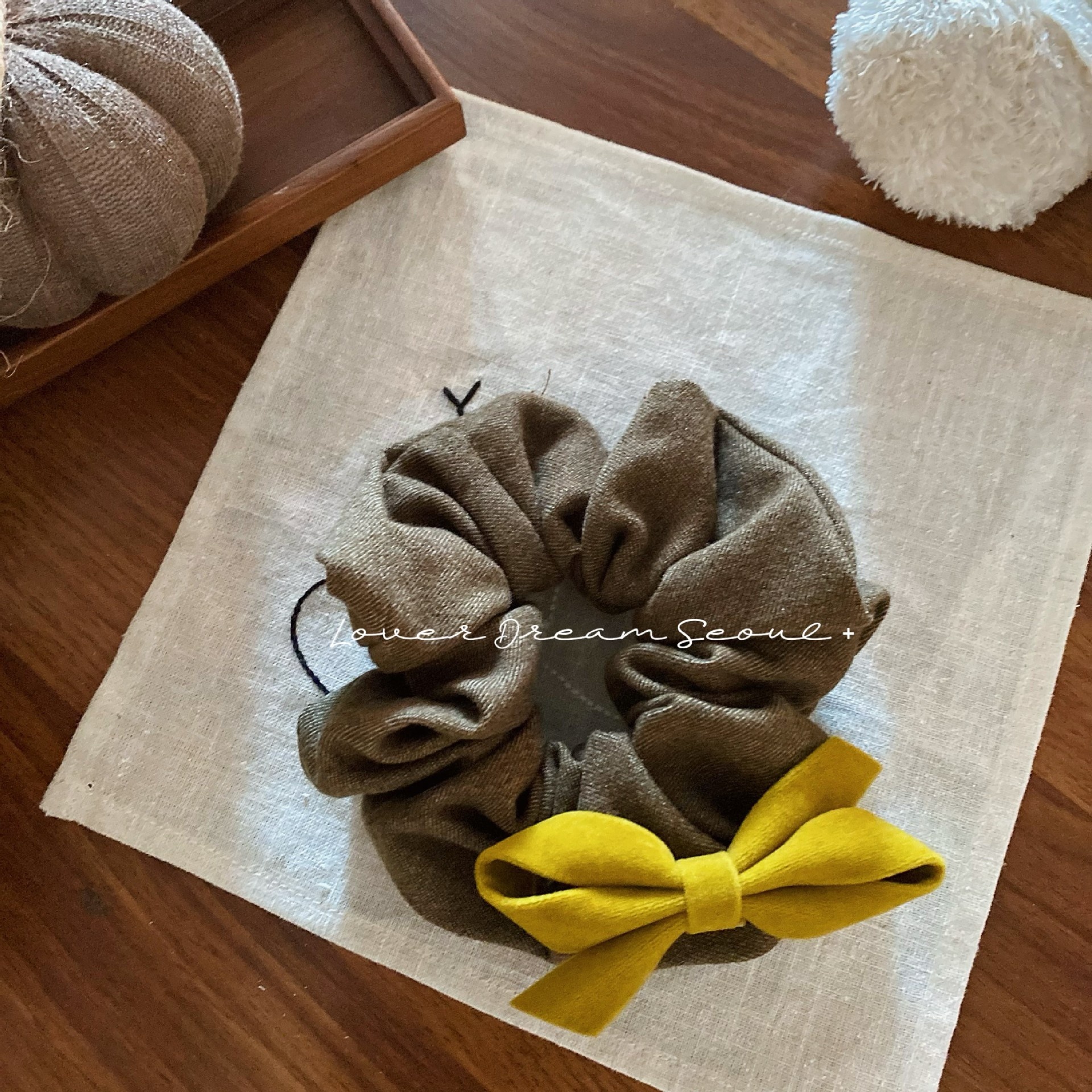 Women Casual Winter Velvet Bowknot Elastic Hair Ties Solid Color