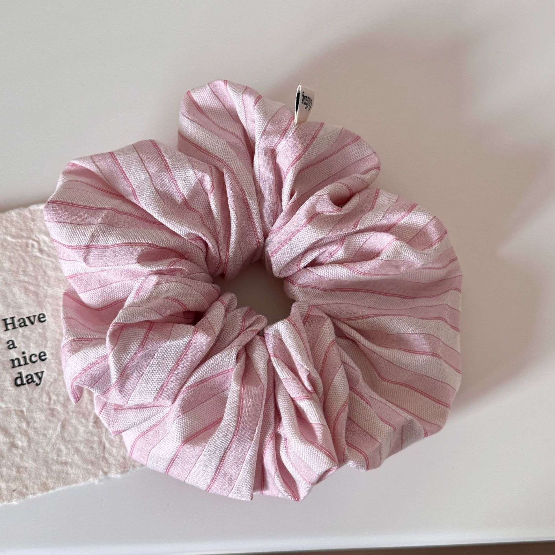 Women's Simple Spring Summer Polyester Hair Tie Pink Striped