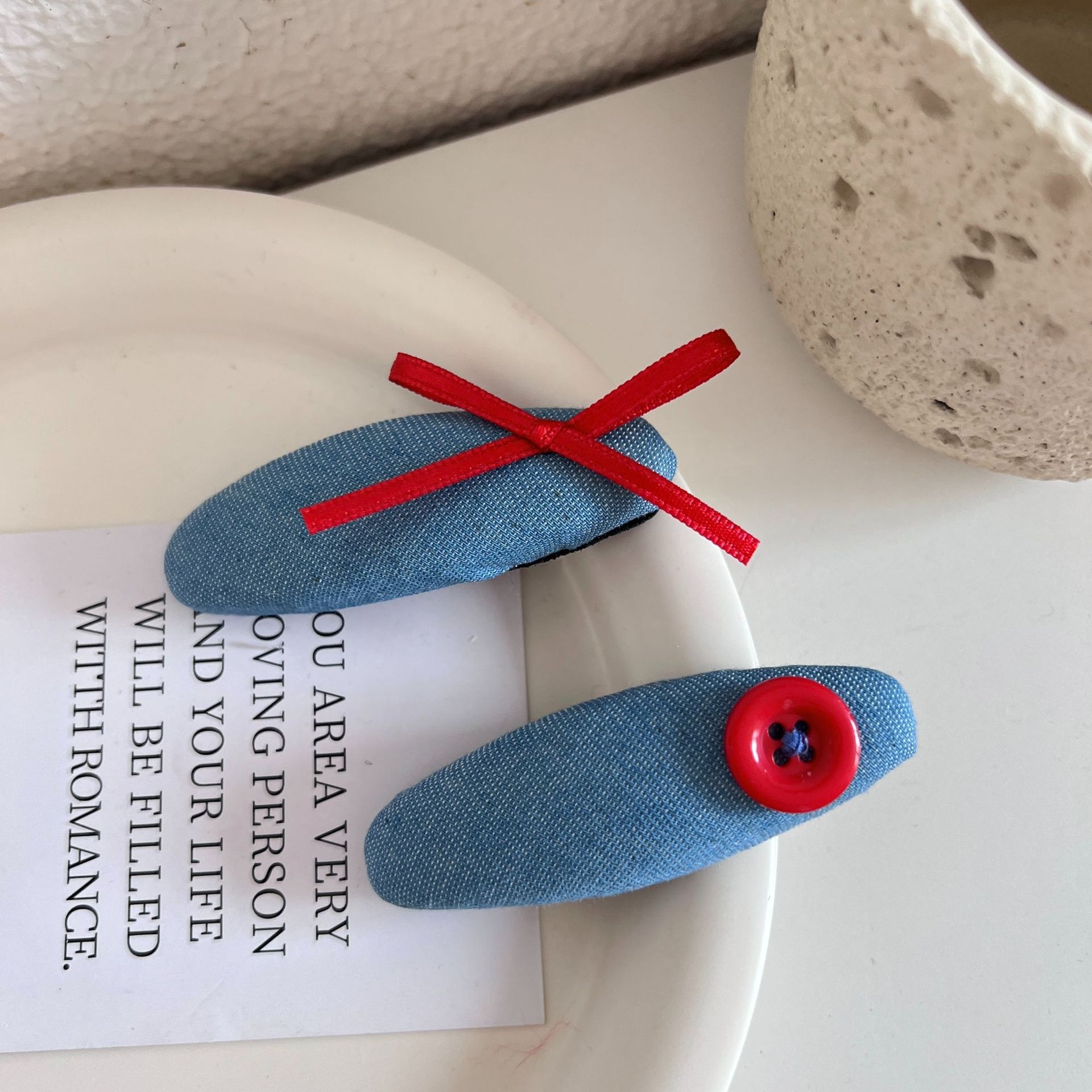 Women's Elegant Cloth Scarf Hair Tie Daily Scrunchie Retro Plaid Cherry