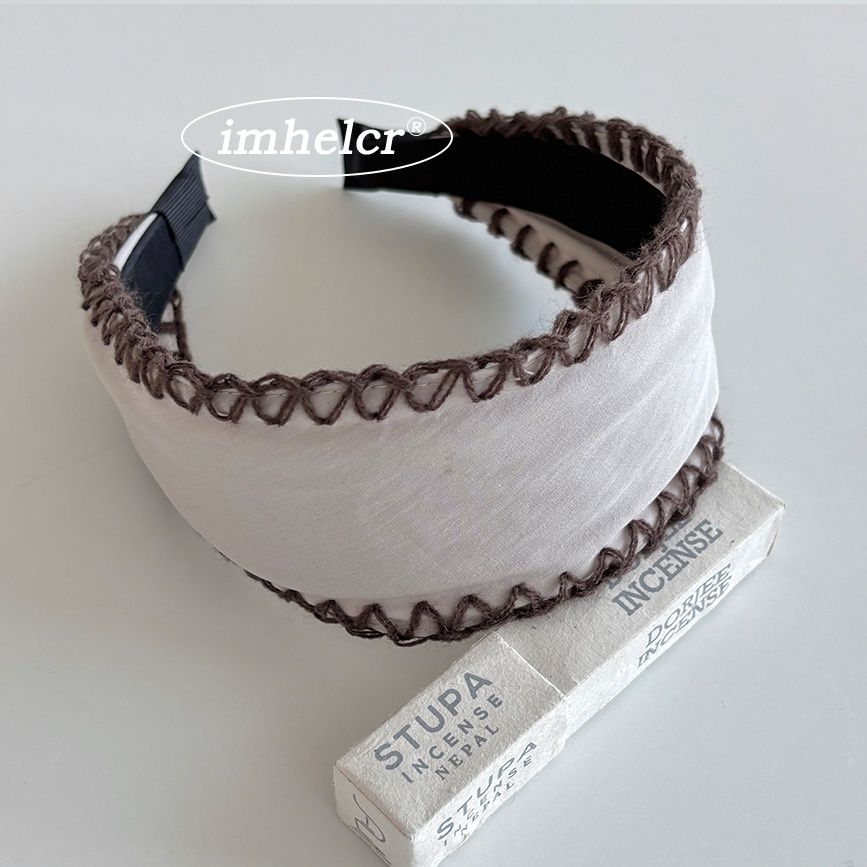 Women's Daily Retro Wool Yarn Floral Cloth Hair Tie Beige & Grey