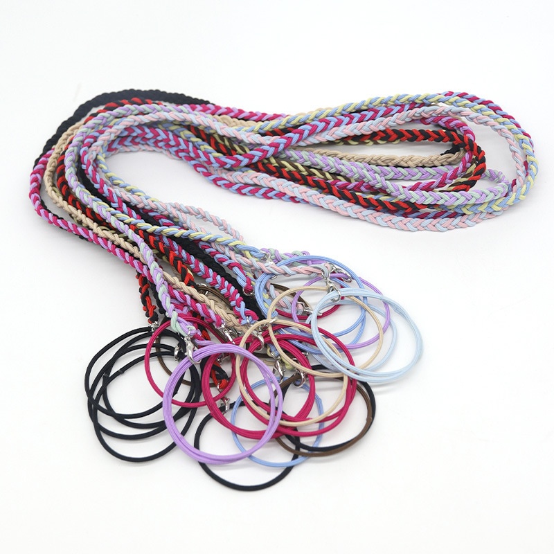 Women's Handmade Nylon High Ponytail Twist Braid Hair Tie Colorful