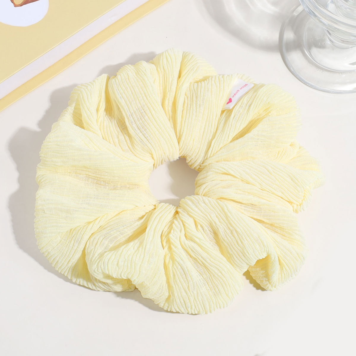 Women's Comfortable Everyday Soft Cloth Hair Tie Solid Color Black