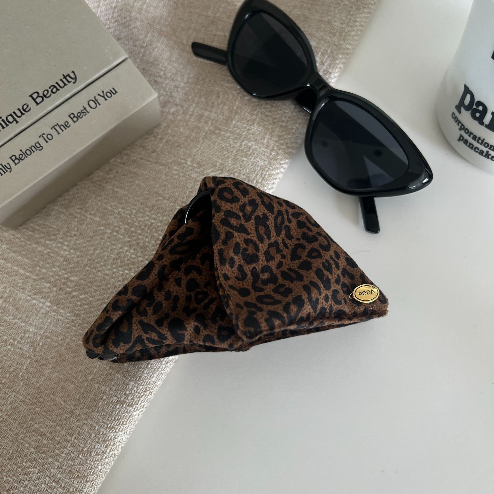 Women's Trendy Leopard Print Splicing Cloth Hair Tie Elastic Scrunchie