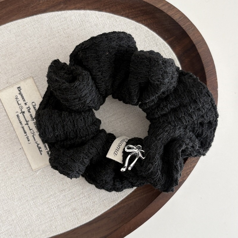 Women's Autumn Winter Knitted Wool Elastic Bun Hairband Solid Color