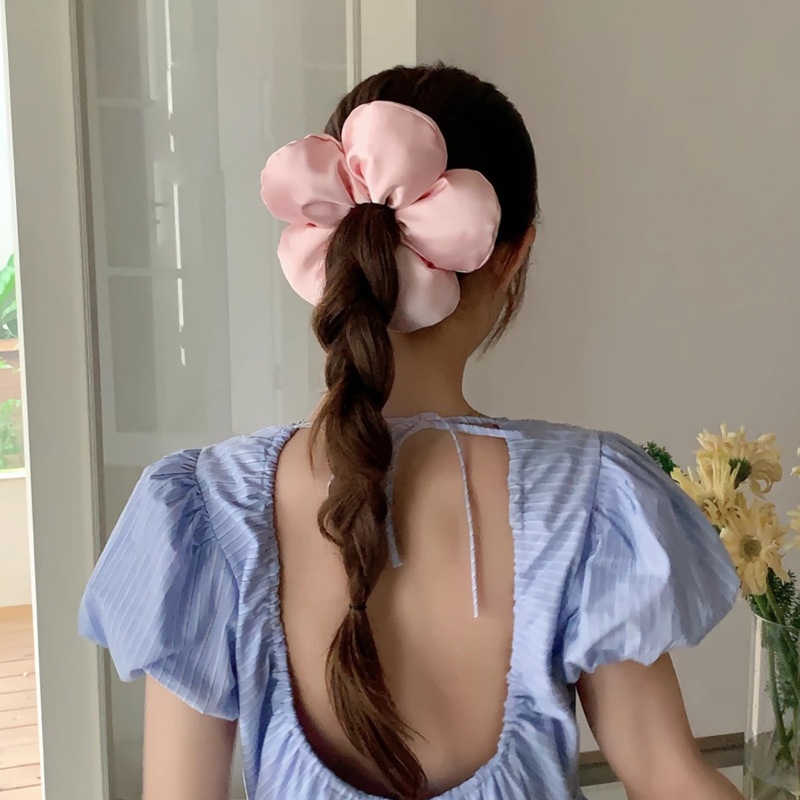 Women's Holiday Cloth Hair Tie Elegant 3D Bread Sponge Flower