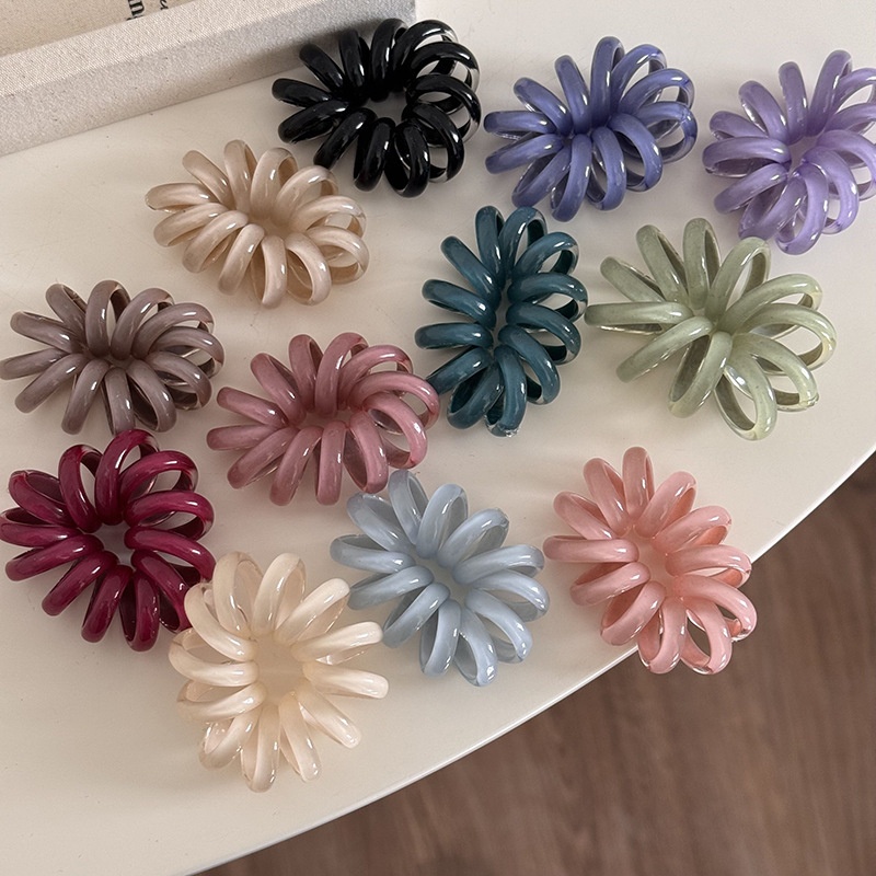Women's Handmade Spiral Phone Line Hair Tie Colorful Fresh Soda