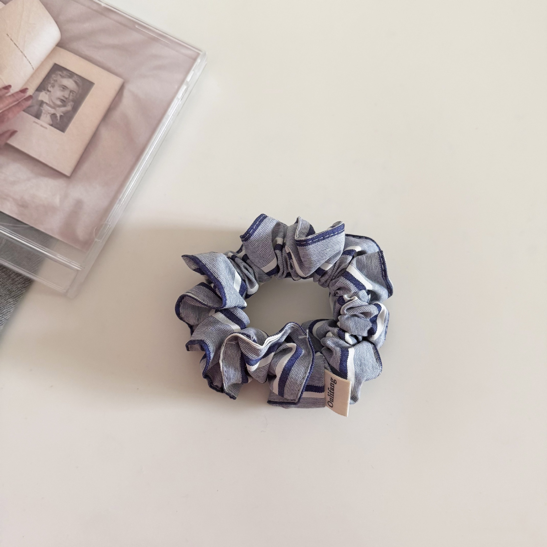 Women's Simple Spring Cloth Hair Tie Everyday Accessory Black Plaid